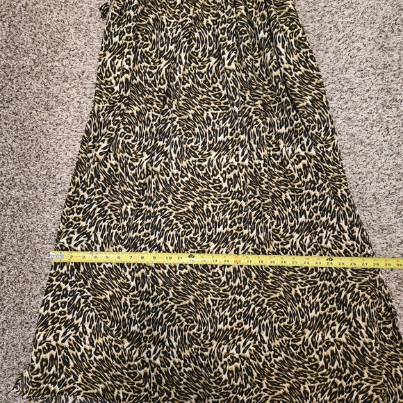 AMERICA & BEYOND Leopard Print Maxi Dress / Coverup With Stretch Waist Size Smal - Picture 13 of 15
